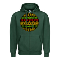 Sports Green african masks round earrings Zipper Hoodie - BundleAndBundleShop