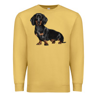 Antique Gold Dachshund Dog Illustrations Premium Sweatshirt - LillyAllenDesigns