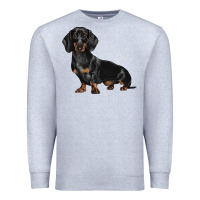 Heather Grey Dachshund Dog Illustrations Premium Sweatshirt - LillyAllenDesigns