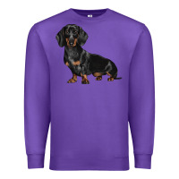 Purple Dachshund Dog Illustrations Premium Sweatshirt - LillyAllenDesigns