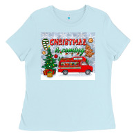 Baby Blue christmas is coming tumbler Ladies Tee - BundleAndBundleShop