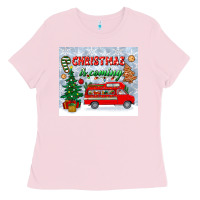 Bubblegum Pink christmas is coming tumbler Ladies Tee - BundleAndBundleShop