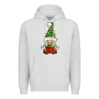 Dove Grey Christmas Gnome With Gift Premium Hoodie - BundleAndBundleShop