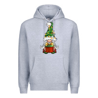 Heather Grey Christmas Gnome With Gift Premium Hoodie - BundleAndBundleShop