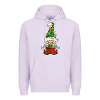 Lilac Christmas Gnome With Gift Premium Hoodie - BundleAndBundleShop