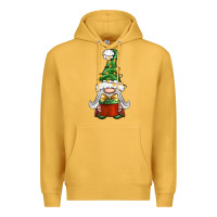 Mustard Christmas Gnome With Gift Premium Hoodie - BundleAndBundleShop