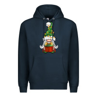 Navy Christmas Gnome With Gift Premium Hoodie - BundleAndBundleShop