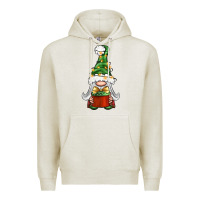 Oatmeal Heather Christmas Gnome With Gift Premium Hoodie - BundleAndBundleShop