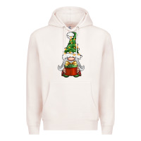 Pale Pink Christmas Gnome With Gift Premium Hoodie - BundleAndBundleShop