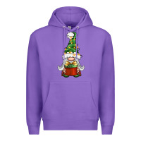 Purple Christmas Gnome With Gift Premium Hoodie - BundleAndBundleShop