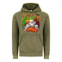 Vintage Olive Howdy ghouls Vintage Hoodie - NancyCooperArtShop