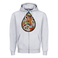 Heather Grey mexican teardrop  2 Zipper Hoodie - BundleAndBundleShop