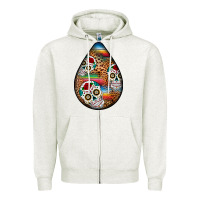 Oatmeal Heather mexican teardrop  2 Zipper Hoodie - BundleAndBundleShop