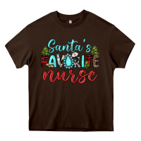 Chocolate Brown santa s favorite nurse Heavy Core Tee - JahusDesignShop