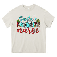 Cream santa s favorite nurse Heavy Core Tee - JahusDesignShop