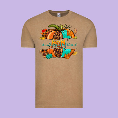 Thankful Grateful Blessed Mom Pumpkin Vintage Tee Designed By Nancycooperartshop