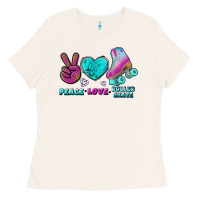 Bone peace love roller skate Ladies Tee - BundleAndBundleShop