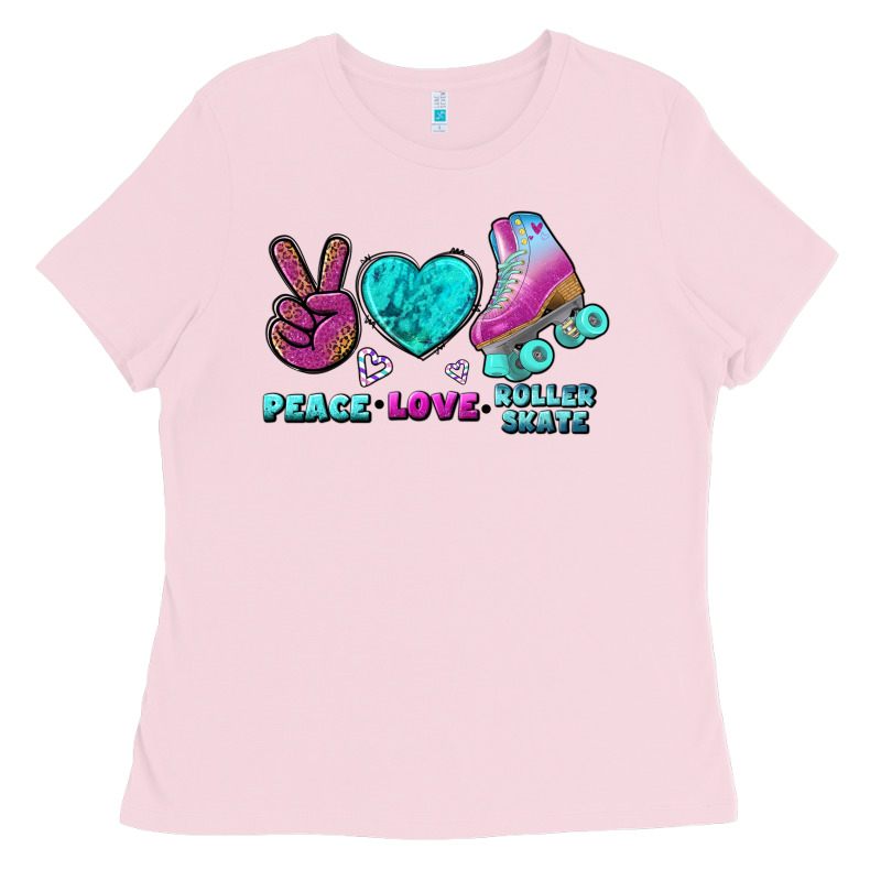 Peace Love Roller Skate Ladies Tee by BundleAndBundleShop | Teevron