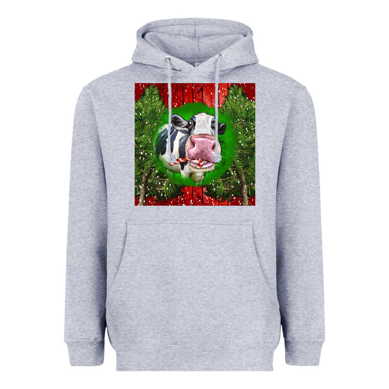 Christmas Holstein Heavyweight Hoodie by LillyAllenDesigns | Teevron