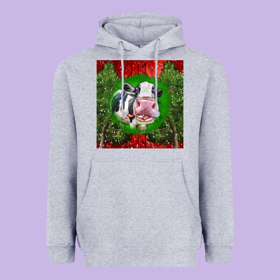 Christmas Holstein Heavyweight Hoodie Designed By Lillyallendesigns