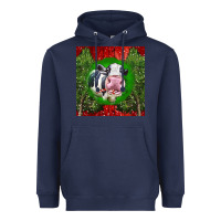 Navy christmas holstein Heavyweight Hoodie - LillyAllenDesigns