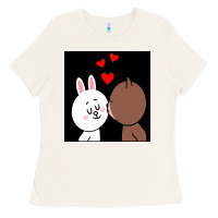 Bone brown bear cony bunny rabbit the kiss Ladies Tee - tuanDangUi