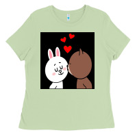 Matcha brown bear cony bunny rabbit the kiss Ladies Tee - tuanDangUi