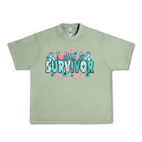 Oil Green I am a survivor teal ribbon Ovarian Cancer Urban Heavy Tee - NancyCooperArtShop