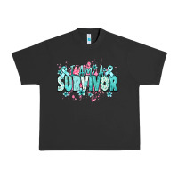 Pigment Black I am a survivor teal ribbon Ovarian Cancer Urban Heavy Tee - NancyCooperArtShop