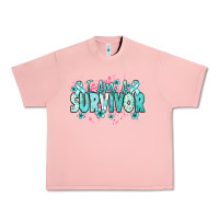 Salmon I am a survivor teal ribbon Ovarian Cancer Urban Heavy Tee - NancyCooperArtShop