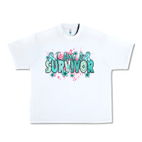 White I am a survivor teal ribbon Ovarian Cancer Urban Heavy Tee - NancyCooperArtShop