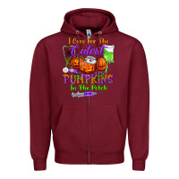 Burgundy i care for the cutest pumpkins in the patch Zipper Hoodie - BundleAndBundleShop