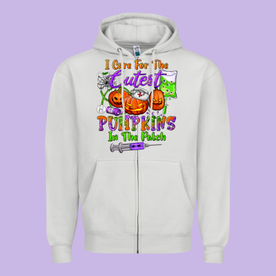 I Care For The Cutest Pumpkins In The Patch Zipper Hoodie Designed By Bundleandbundleshop