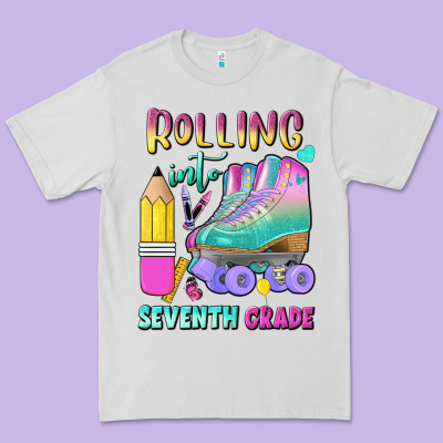 Rolling Into Seventh Grade Premium Tee Designed By Bundleandbundleshop