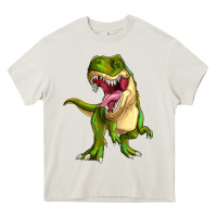 Cream T-rex Heavy Core Tee - MaliasSmallBusiness