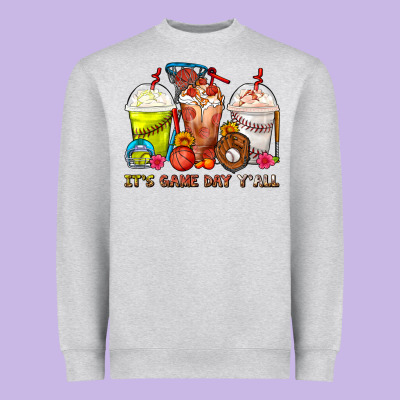 It's Game Day Y'all Softball,baseball,basketball C Heavyweight Sweatshirt Designed By Fadigitalartstudio