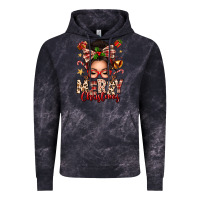 Cloud Black merry christmas messy bun Vintage Hoodie - texasbilliewilder