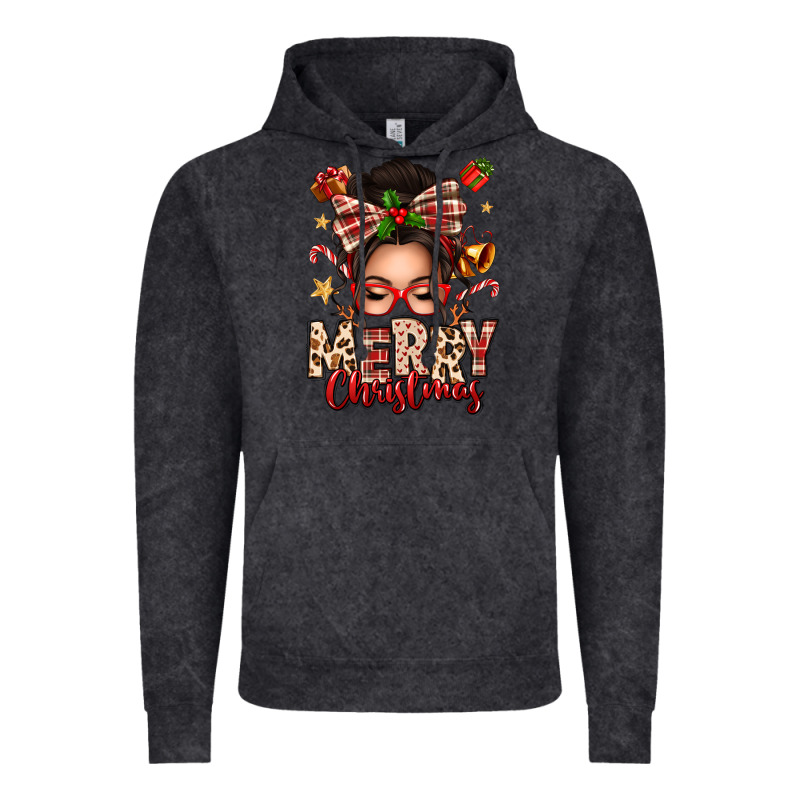Merry Christmas Messy Bun Vintage Hoodie by texasbilliewilder | Teevron