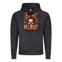Vintage Black merry christmas messy bun Vintage Hoodie - texasbilliewilder