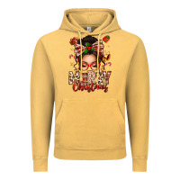 Vintage Mustard merry christmas messy bun Vintage Hoodie - texasbilliewilder