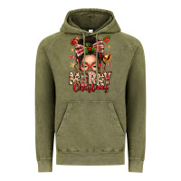 Vintage Olive merry christmas messy bun Vintage Hoodie - texasbilliewilder
