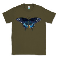 Army Green Black Swallowtail Butterfly Classic Tee - LillyAllenDesigns