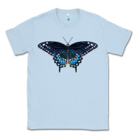 Dusty Blue Black Swallowtail Butterfly Classic Tee - LillyAllenDesigns