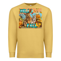 Antique Gold Hello Fall Rabbit Premium Sweatshirt - LillyAllenDesigns
