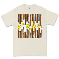 Bone softball bat seamless pattern Premium Tee - BundleAndBundleShop