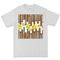 Dove Grey softball bat seamless pattern Premium Tee - BundleAndBundleShop
