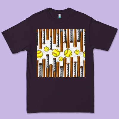 Softball Bat Seamless Pattern Premium Tee Designed By Bundleandbundleshop