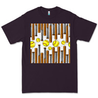 Plum softball bat seamless pattern Premium Tee - BundleAndBundleShop