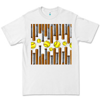 White softball bat seamless pattern Premium Tee - BundleAndBundleShop