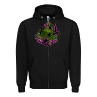 Black halloween patch Zipper Hoodie - BundleAndBundleShop